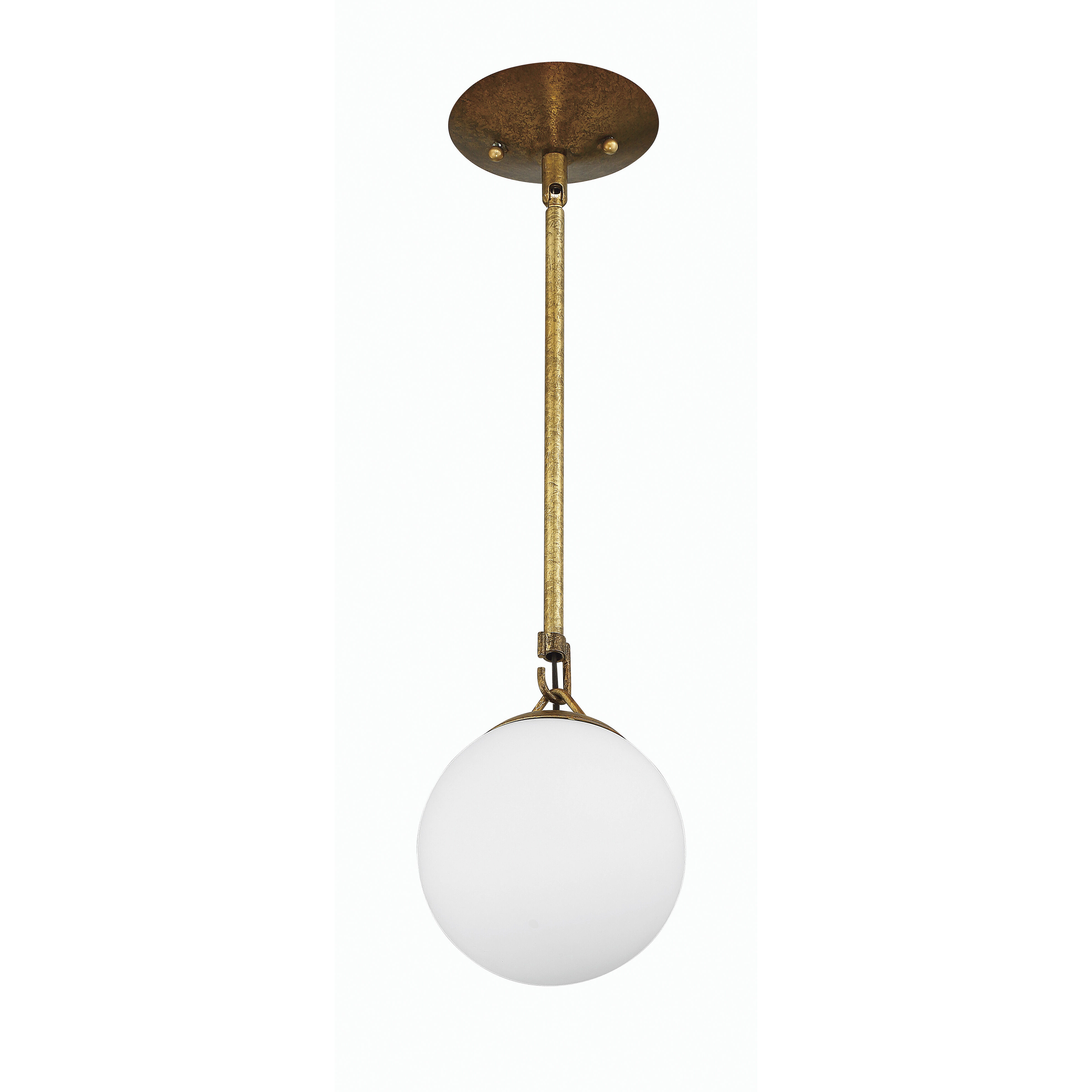 Orion 1 Light 6 inch Patina Aged Brass Mini Pendant Ceiling Light