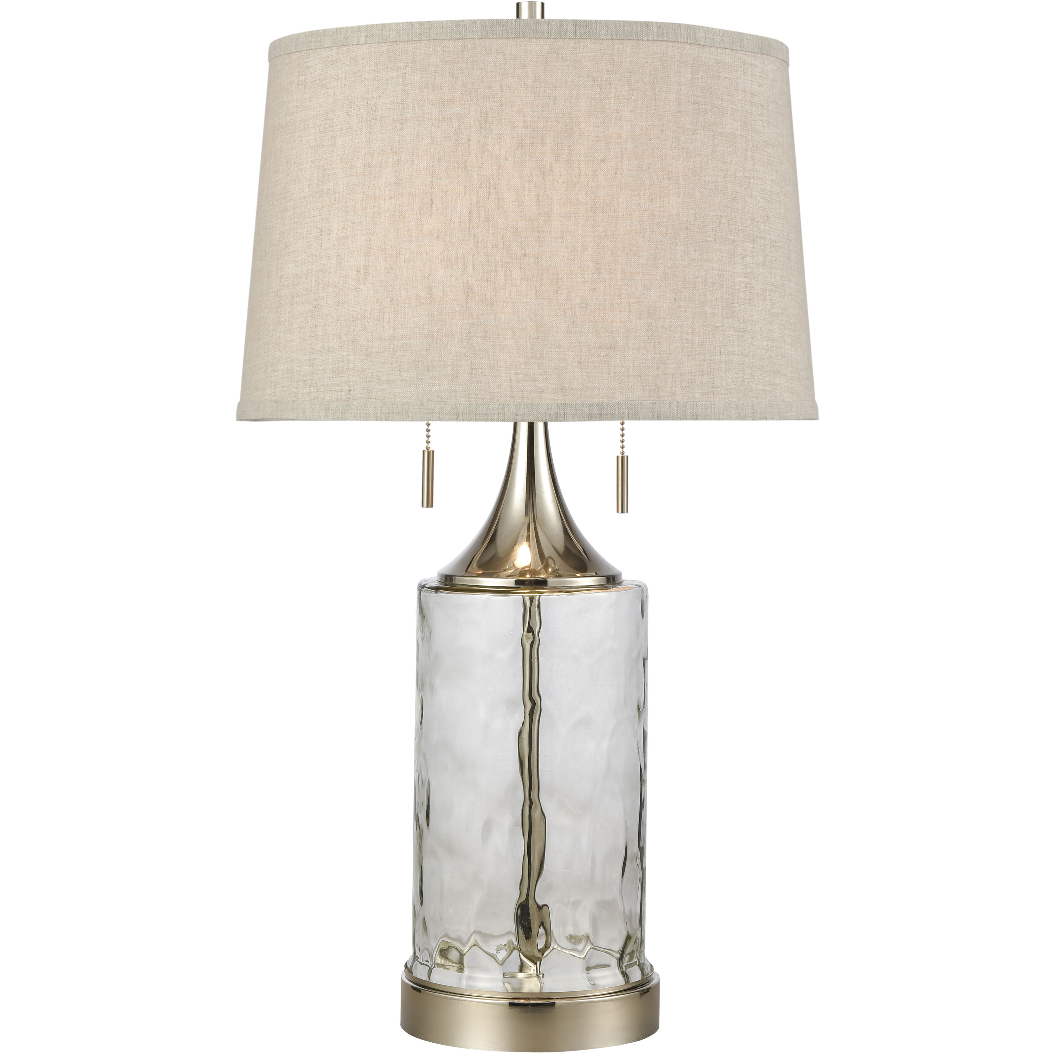 Tribeca 27 inch 60 watt Clear with Polished Nickel Table Lamp Portable Light