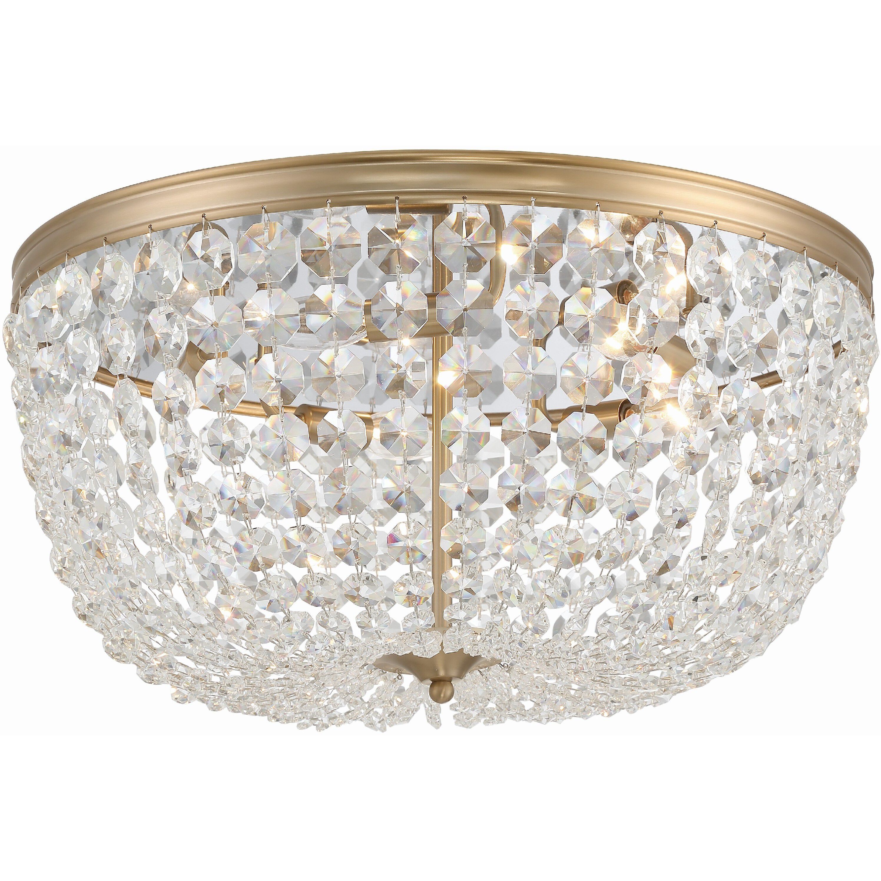 Nola 5 Light 20 inch Vibrant Gold Flush Ceiling Light