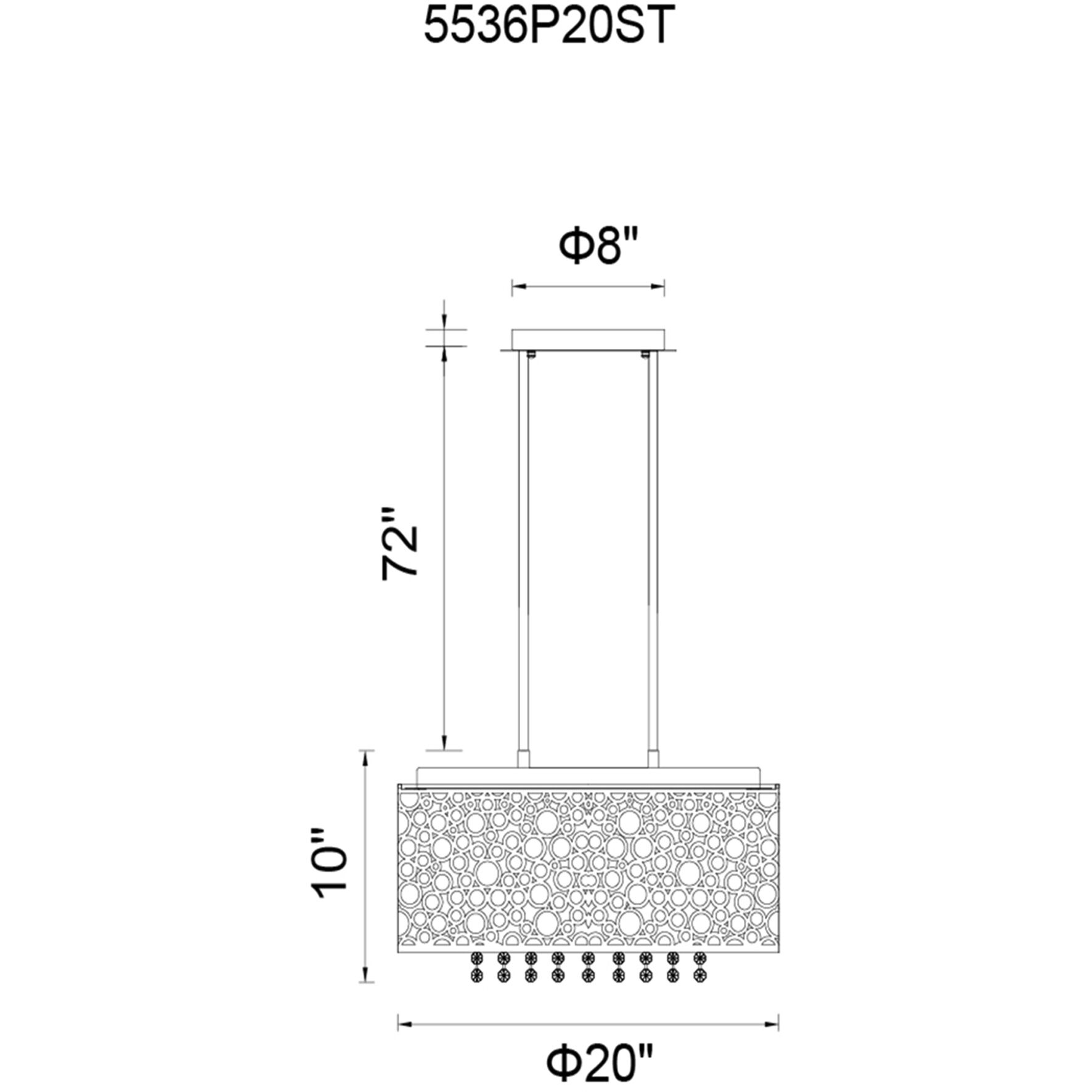 Bubbles 7 Light 20 inch Chrome Drum Shade Chandelier Ceiling Light