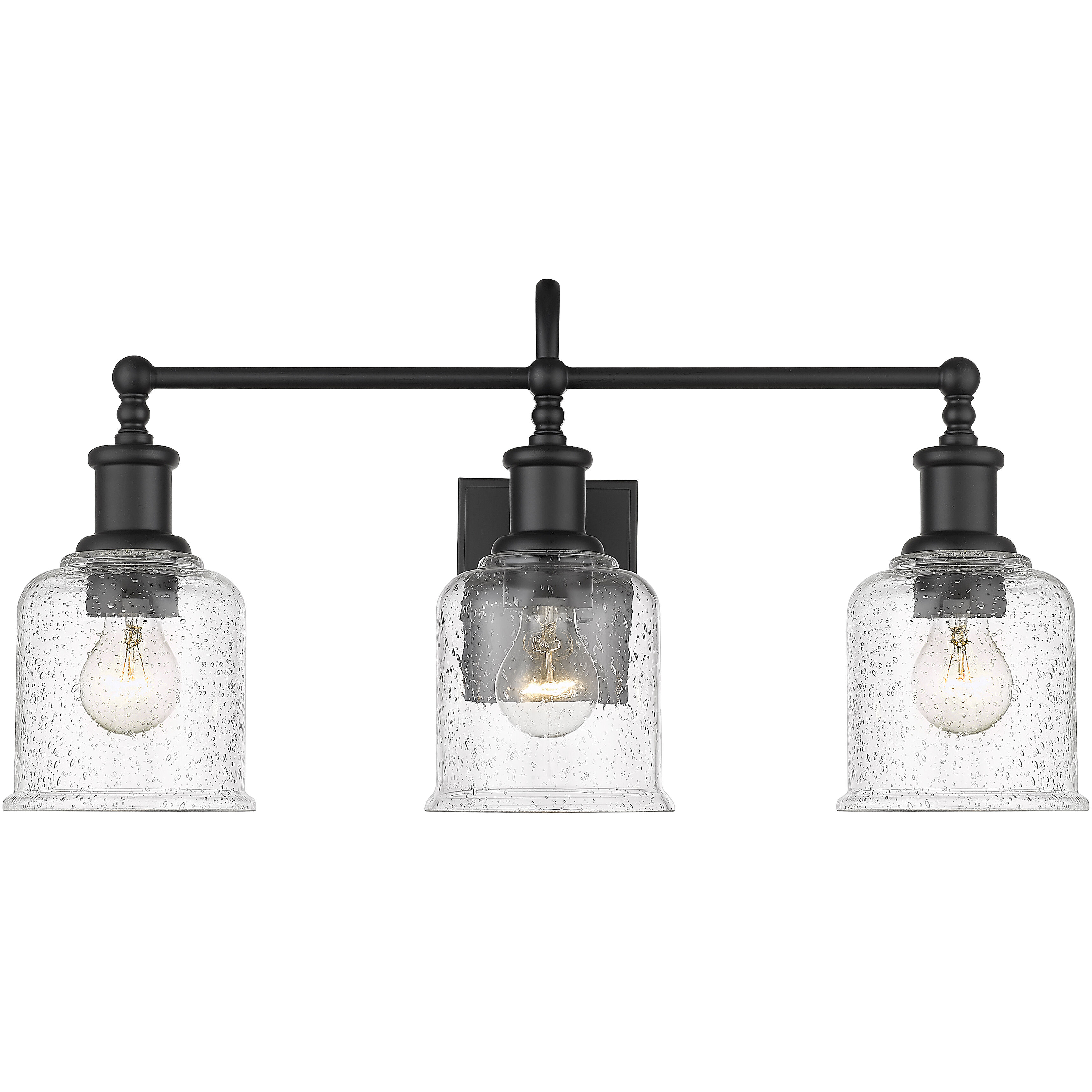 Bryant 3 Light 24 inch Matte Black Vanity Wall Light