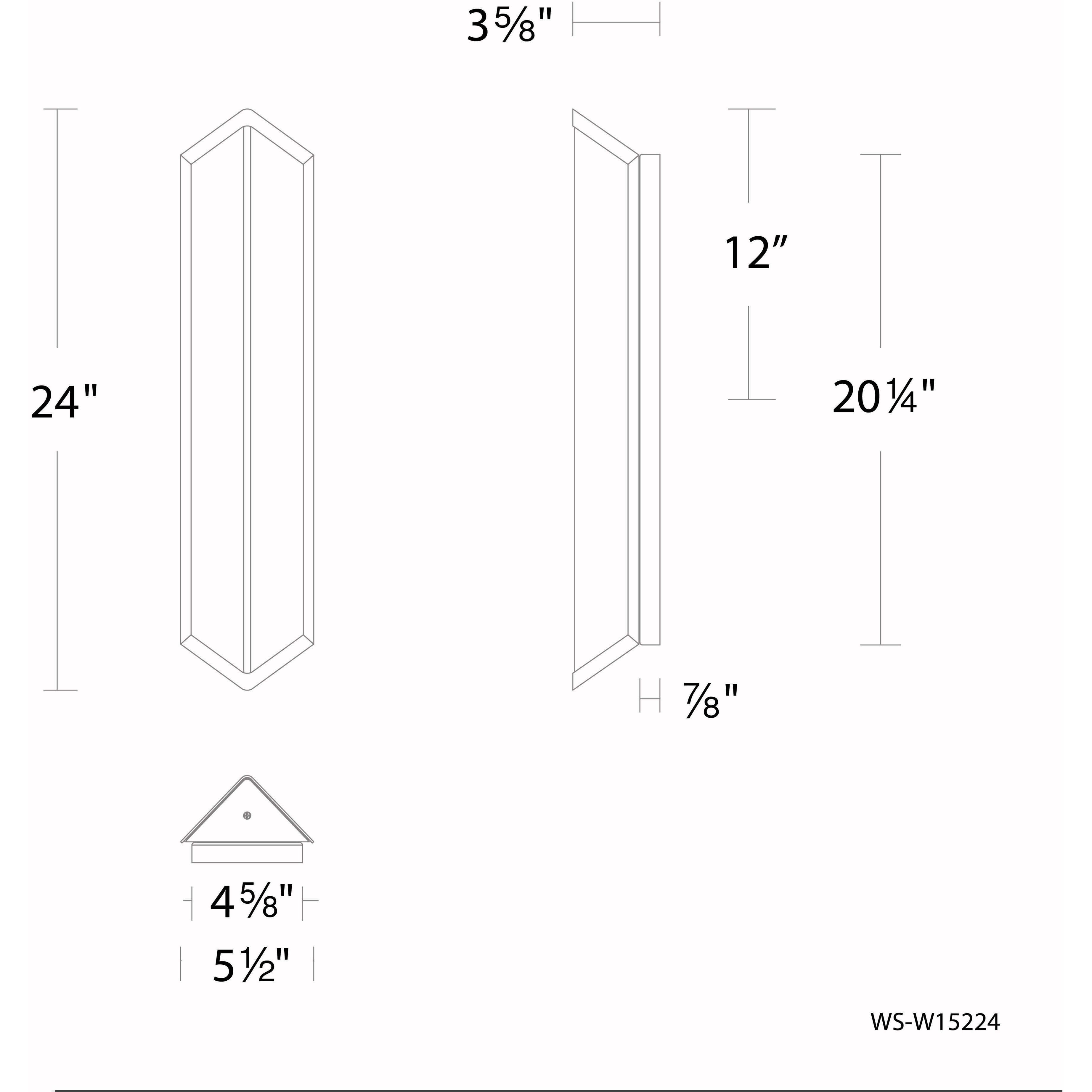 Corte LED 24 inch Black Outdoor Wall Light in 3000K, dweLED