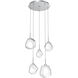 Gem LED 22 inch Classic Silver Chandelier Ceiling Light in Clear, 2700K LED, Round Multi-Port
