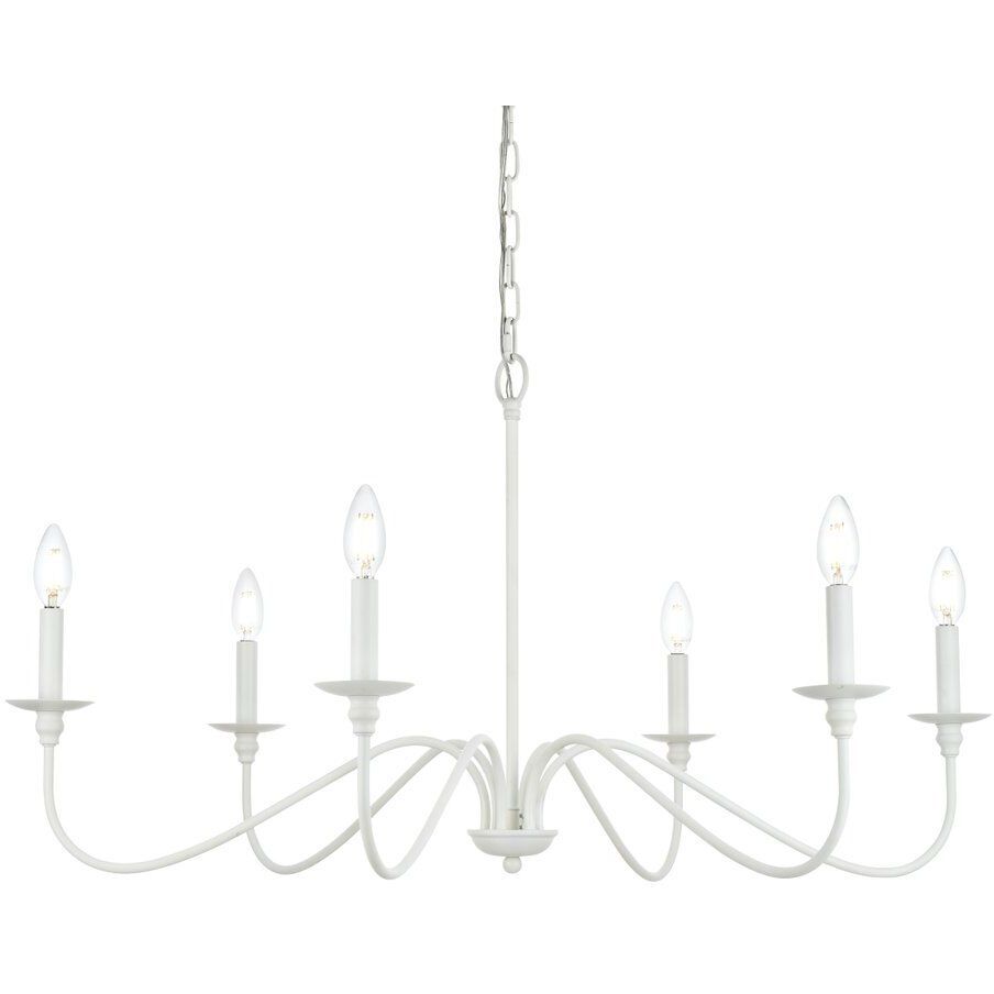 Rohan 6 Light 30 inch White Chandelier Ceiling Light