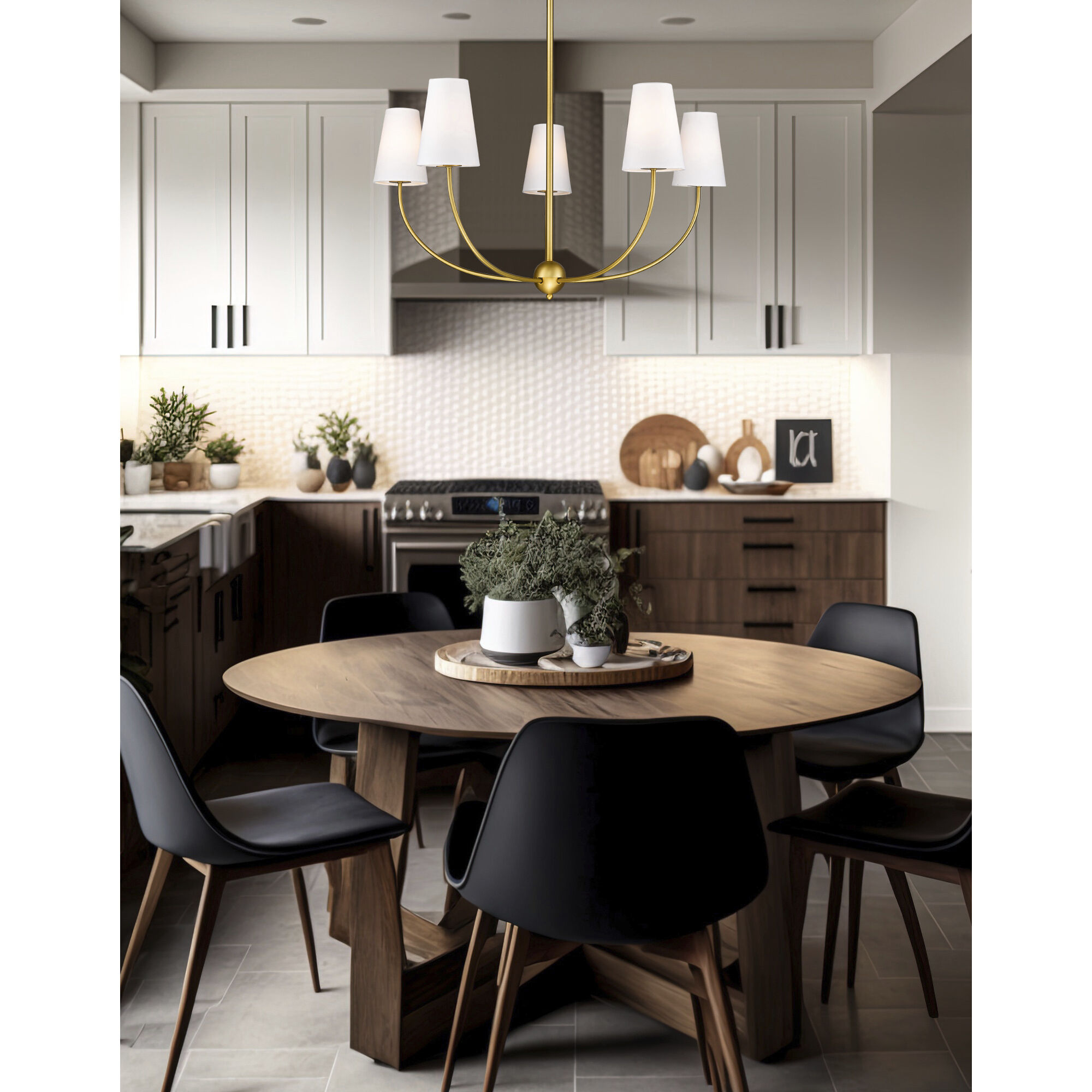 Shannon 5 Light 32 inch Rubbed Brass Chandelier Ceiling Light