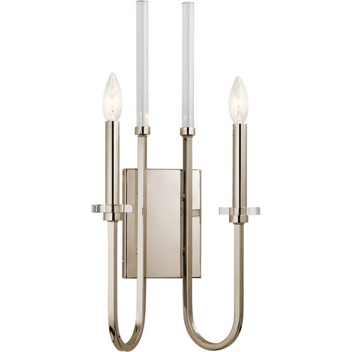 Kadas 2 Light 11 inch Polished Nickel Wall Bracket Wall Light