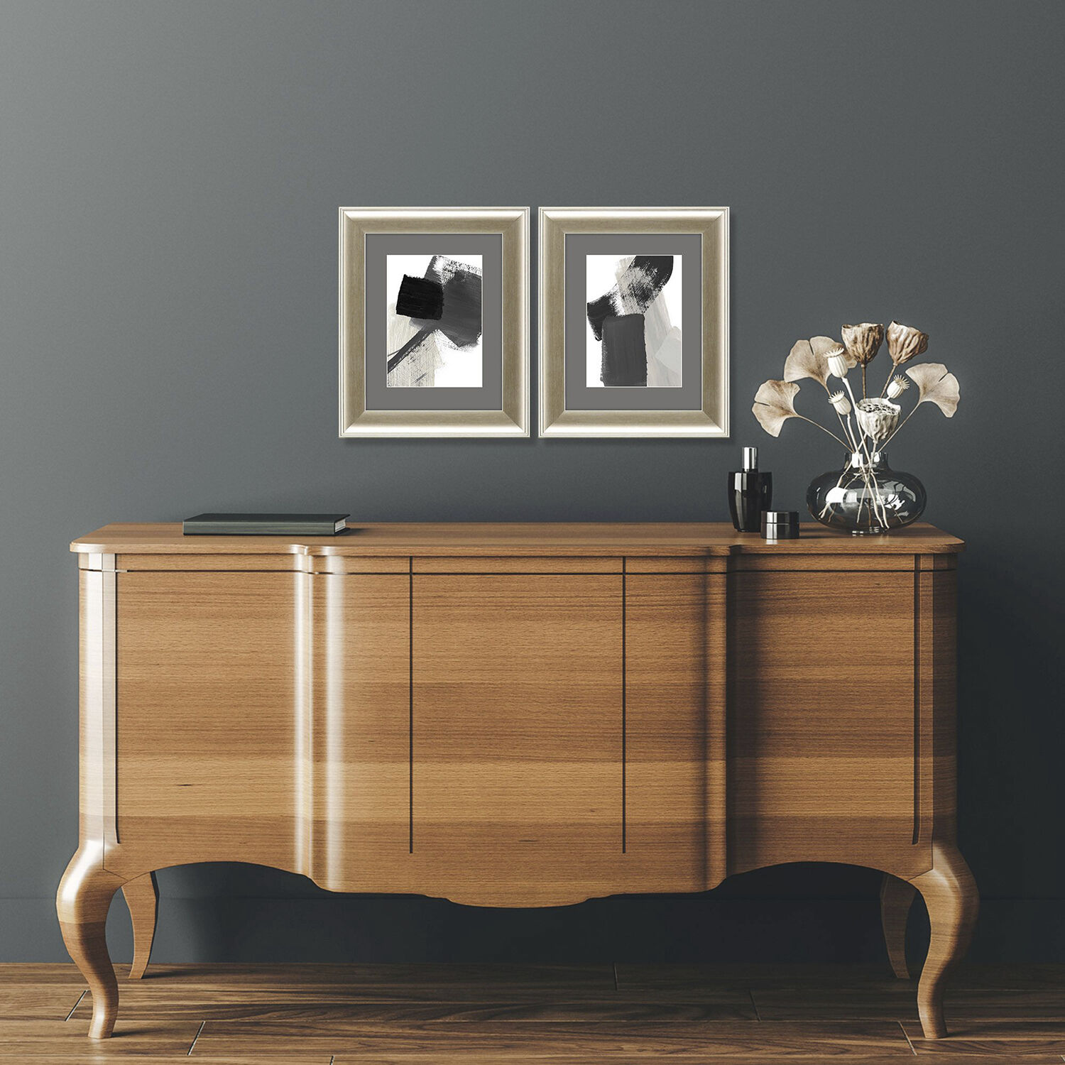 Square Inclinations Square Tendencies Black and Gray Framed Art, Propac