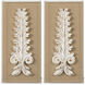 3-Dimensional Leaf Brown / Washed White Wall Art, Rectangle