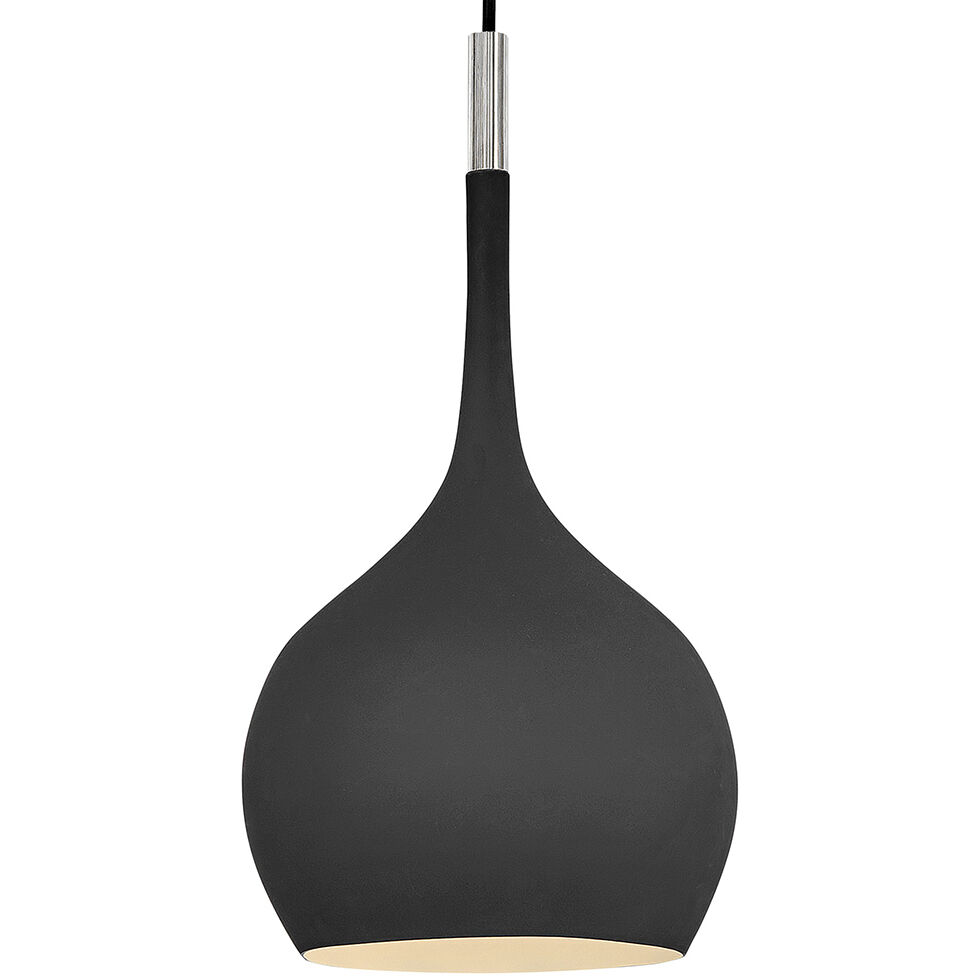 Ziggy 1 Light 12 inch Black with Polished Nickel Indoor Pendant Ceiling Light
