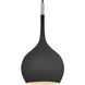Ziggy 1 Light 12 inch Black with Polished Nickel Indoor Pendant Ceiling Light