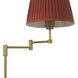 Corbin 62.4 inch 40.00 watt Antique Brass Floor Lamp Portable Light in Orange Pleated Shade
