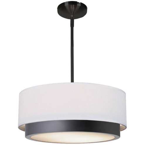 Tate LED 15.75 inch Matte Black Drum Pendant Ceiling Light