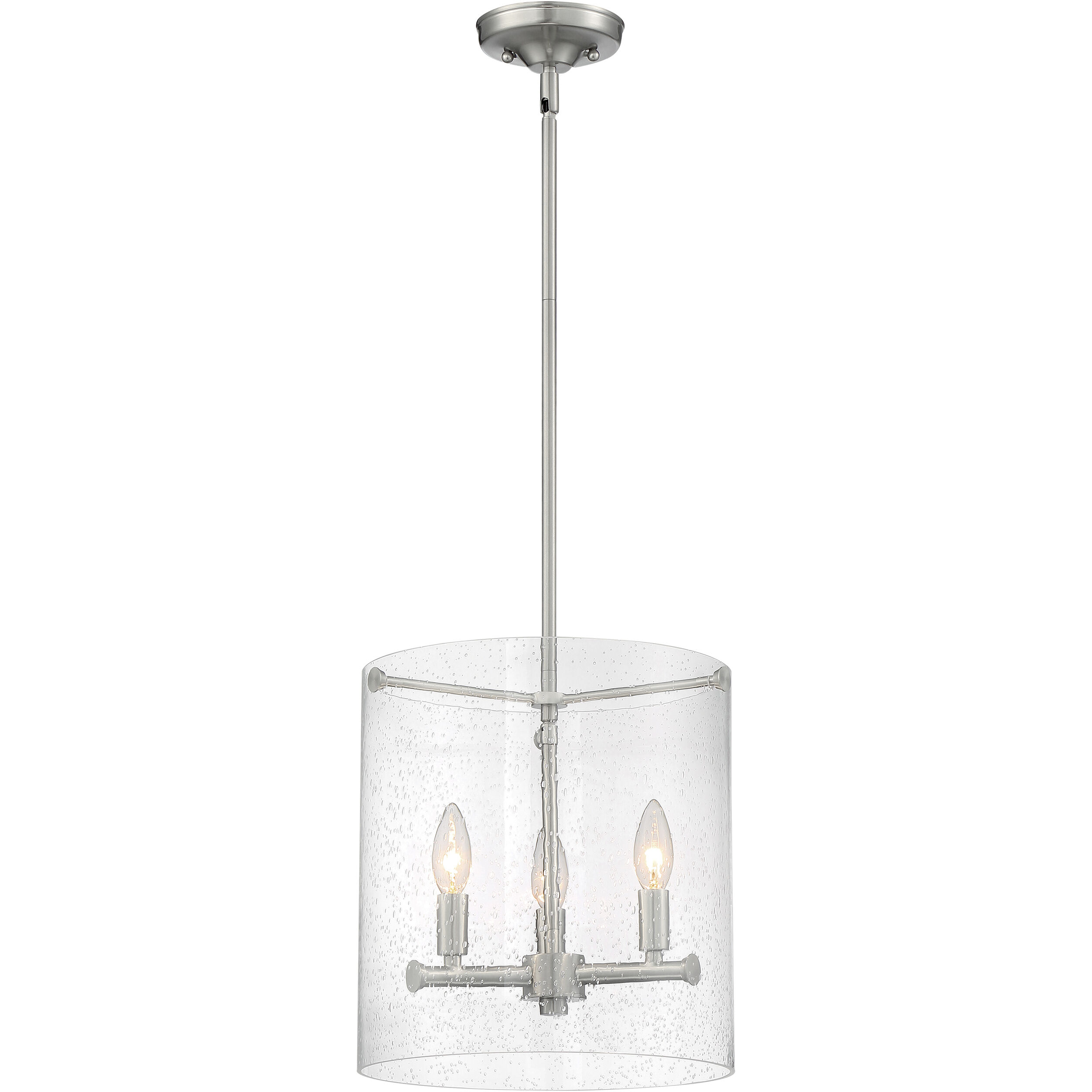 Bransel 3 Light 12 inch Brushed Nickel Pendant Ceiling Light