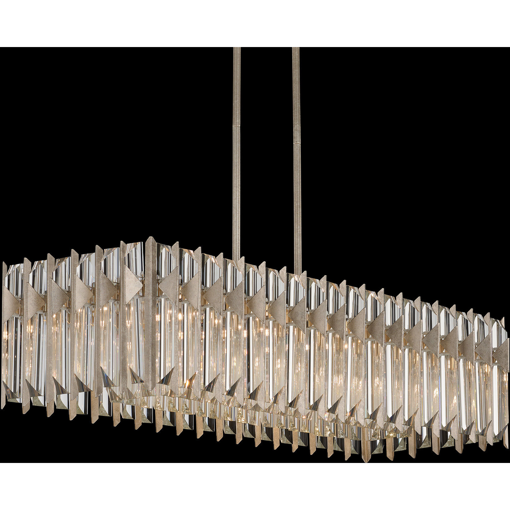 Signature Terina 10 Light 36 inch Antique Silver Linear Pendant Ceiling Light