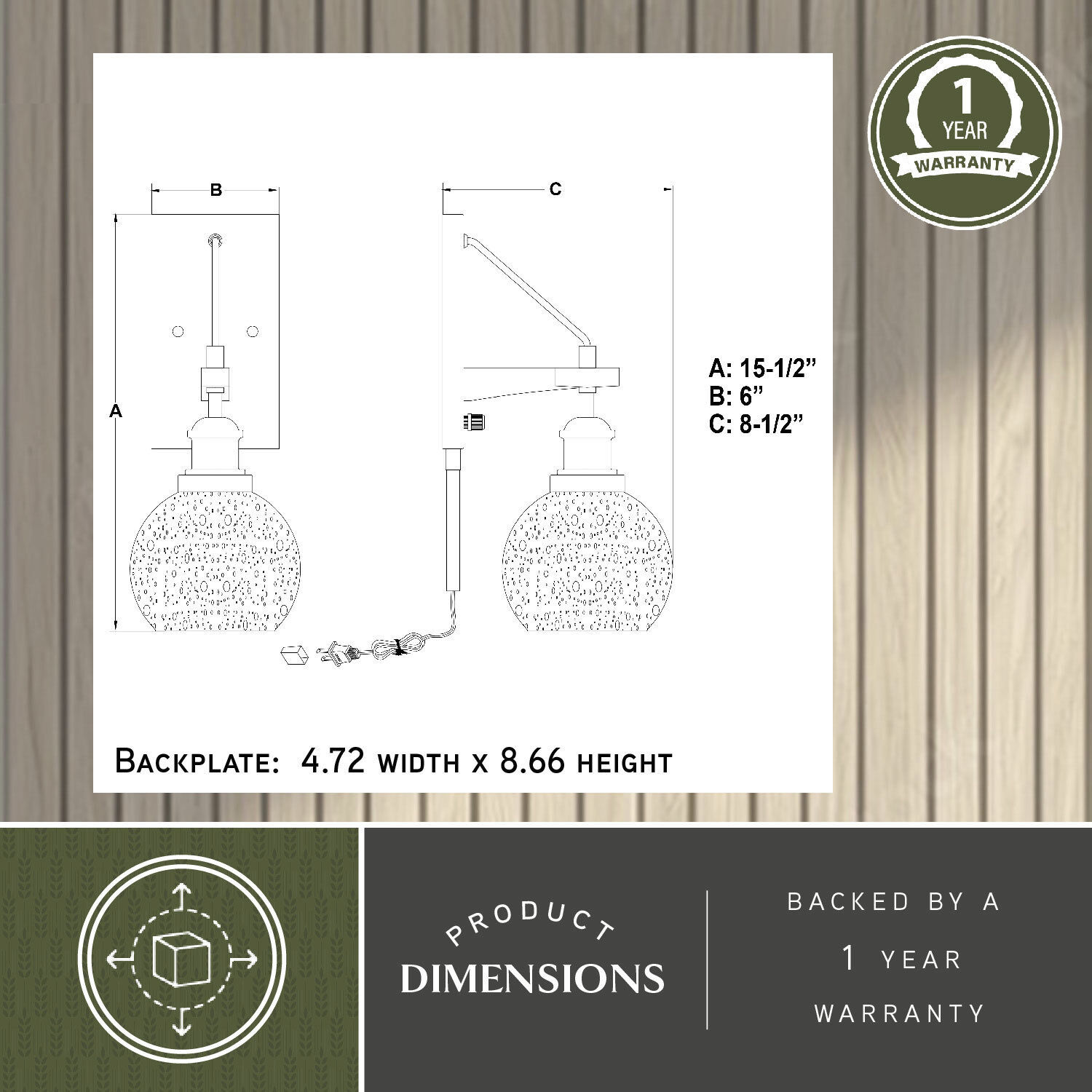 Avondale LED 6 inch Satin Nickel and Dark Sycamore Wall Light