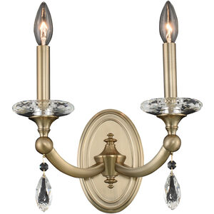Floridia 2 Light 12 inch Matte Brushed Champagne Gold Wall Sconce Wall Light