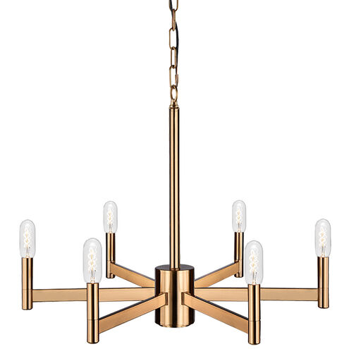 Euryale 6 Light 24 inch Aged Gold Brass Chandelier Ceiling Light