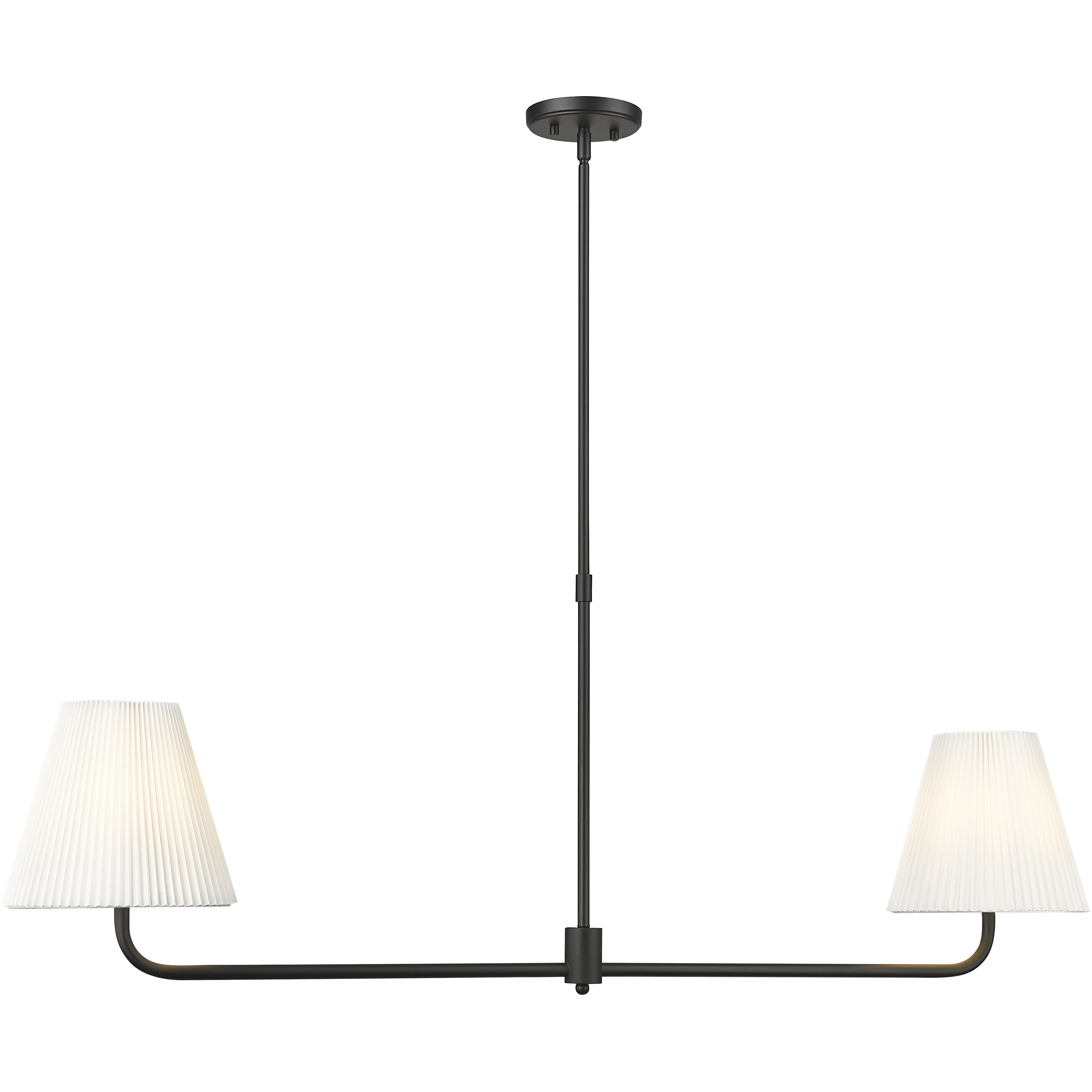 Ami 2 Light 48 inch Matte Black Linear Chandelier Ceiling Light