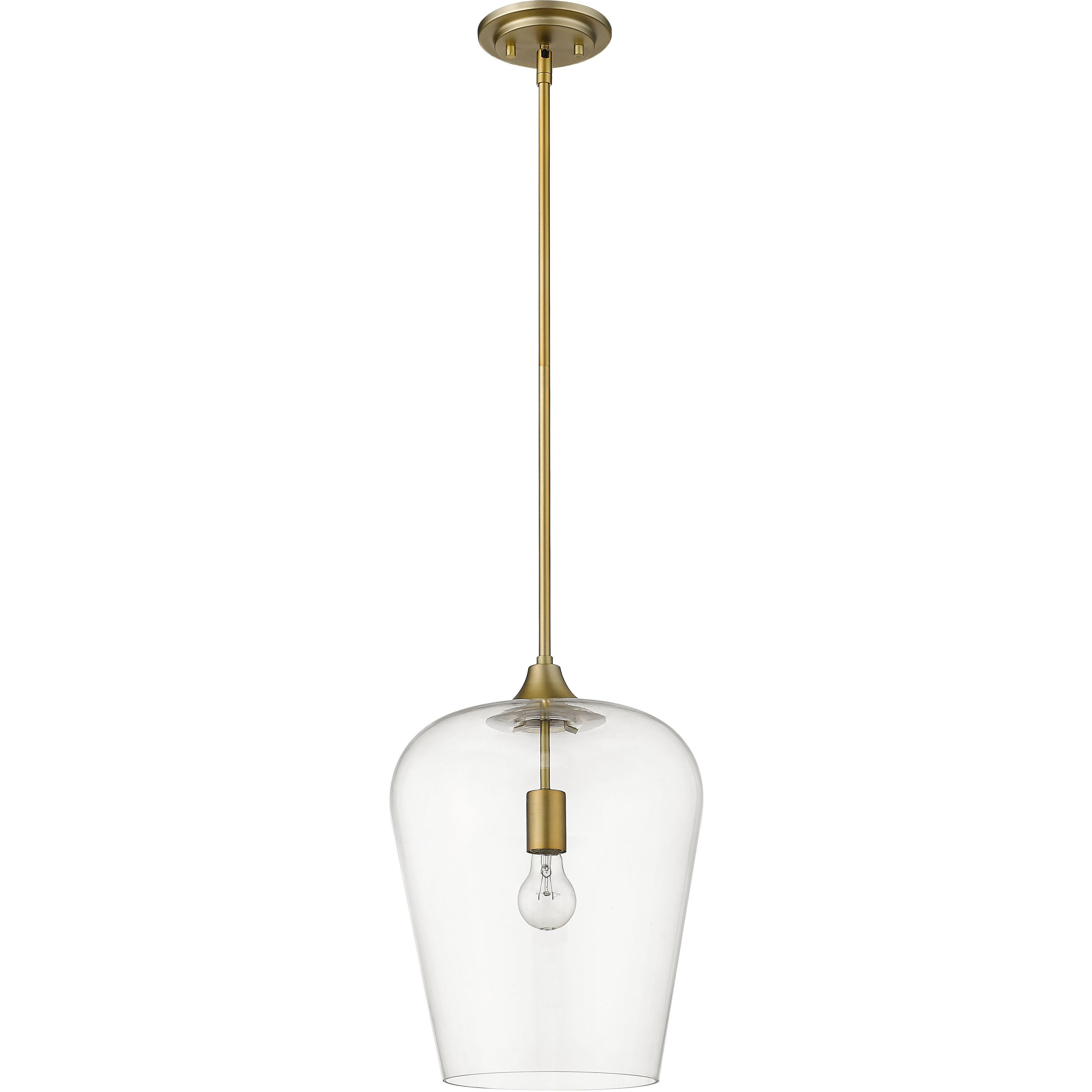 Joliet 1 Light 12 inch Olde Brass Pendant Ceiling Light