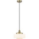 Bridgeton 1 Light 12 inch Antique Brass Mini Pendant Ceiling Light in Matte White Glass