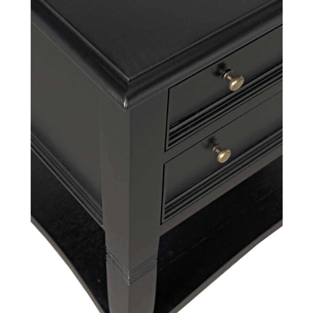 Oxford 30 X 28 inch Hand Rubbed Black Side Table, 2 Drawer