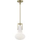 Izel 1 Light 10 inch Antique Brass with Matte Opal Pendant Ceiling Light