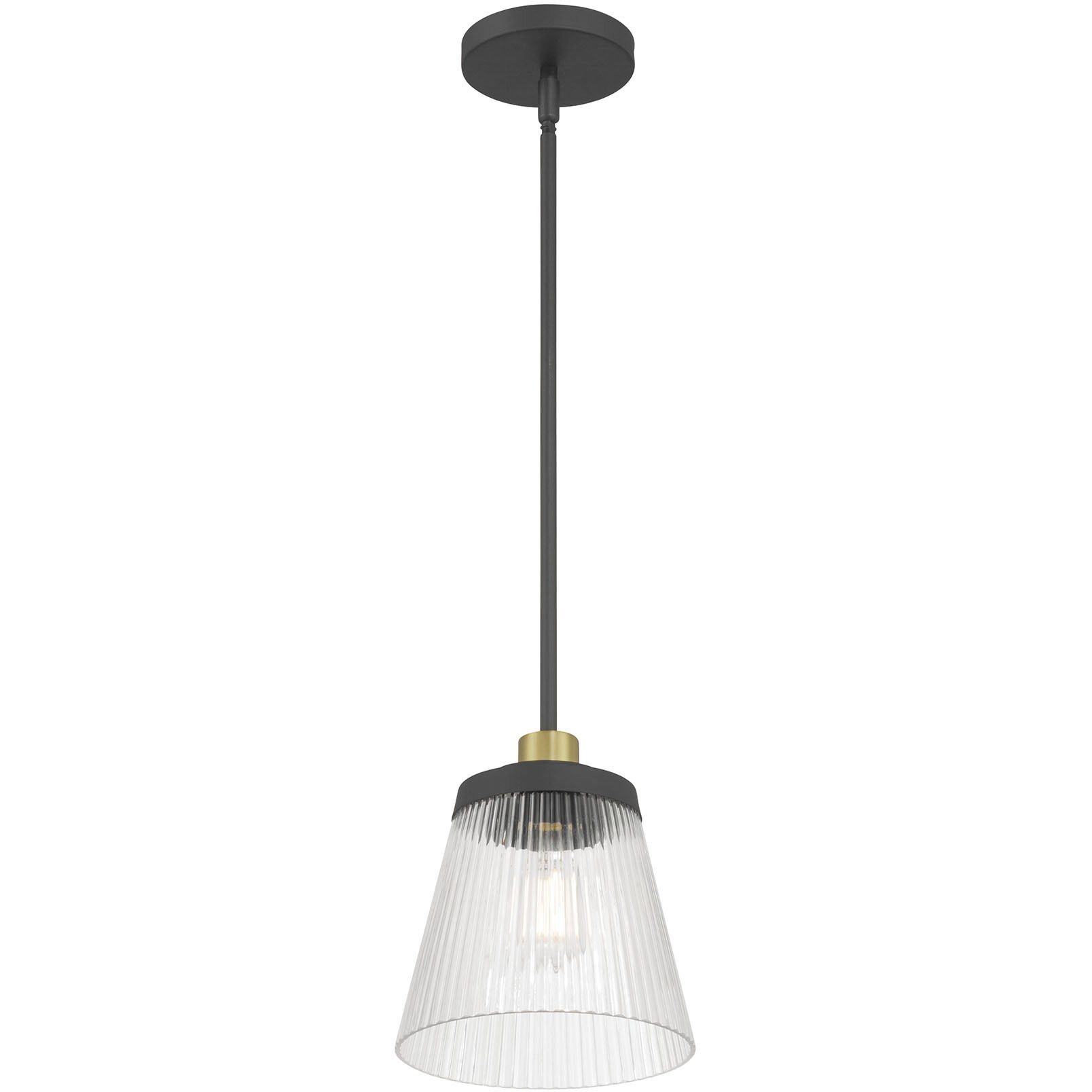 Lustria 1 Light 8 inch Matte Black and Vintage Brass Mini Pendant Ceiling Light