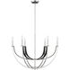 Sussex 6 Light 28.75 inch Polished Nickel and Black Chandelier Ceiling Light