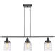 Ballston Bell 3 Light 36 inch Matte Black Island Light Ceiling Light