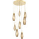 Aalto LED 27.4 inch Gilded Brass Chandelier Ceiling Light in Optic Rib Bronze, 2700K LED, Round Multi-Port