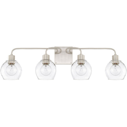 Tanner 4 Light 34 inch Brushed Nickel Vanity Light Wall Light