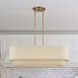 Bellingham 4 Light 36 inch Antique Gold Leaf Linear Chandelier Ceiling Light, Large