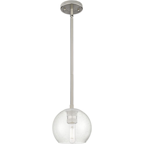Crown Point 1 Light 5.88 inch Satin Nickel Pendant Ceiling Light in Seedy Glass