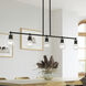 Lansdale 5 Light 40 inch Black with Brushed Nickel Accents Linear Chandelier Ceiling Light, Large