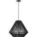 Valentina 3 Light 20.75 inch Natural Black Outdoor Pendant