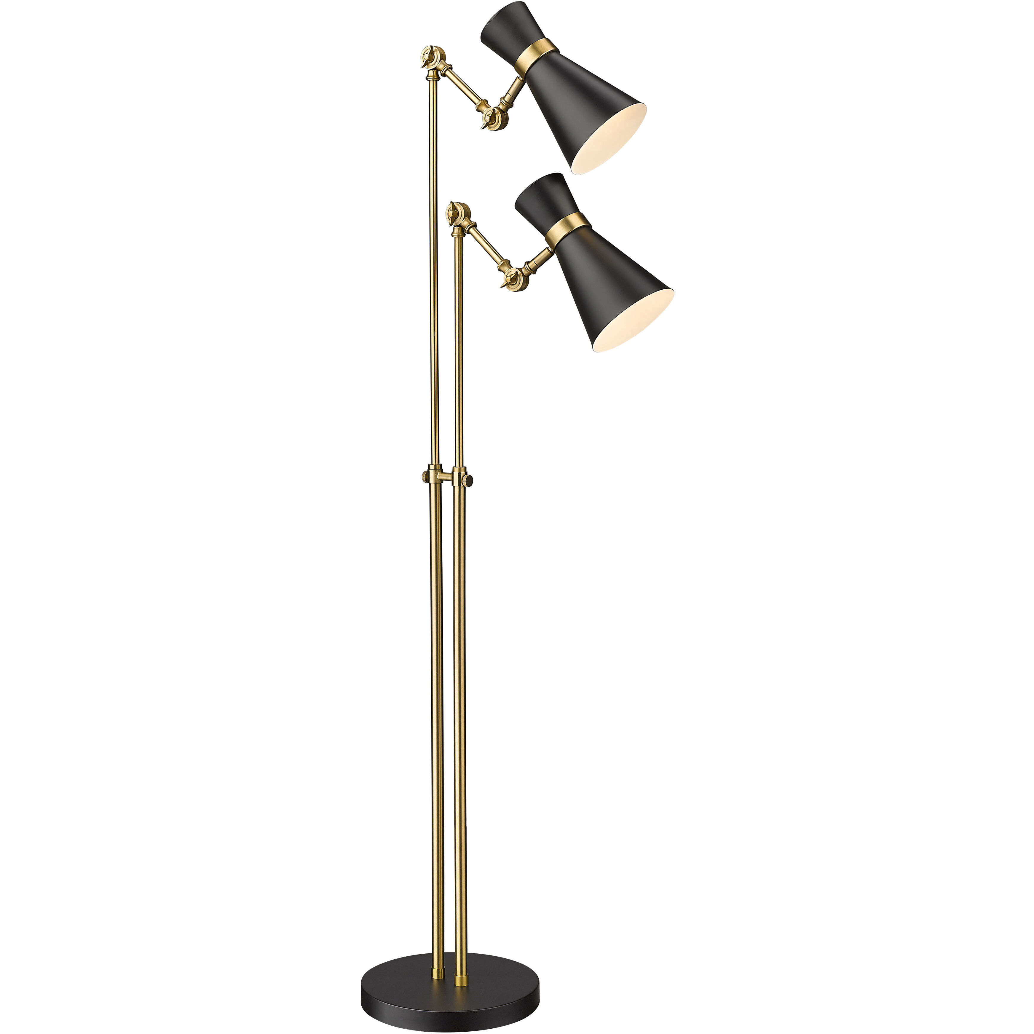 Soriano 56.5 inch 60.00 watt Matte Black and Heritage Brass Floor Lamp Portable Light