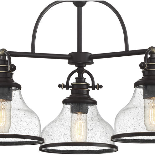 Grant 3 Light 24 inch Palladian Bronze Dinette Chandelier Ceiling Light
