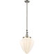 Franklin Restoration Bullet LED 12 inch Brushed Satin Nickel Mini Pendant Ceiling Light in Matte White