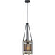 Boundry 1 Light 9 inch Black and Barn Wood and Antique Brass Single Pendant Ceiling Light