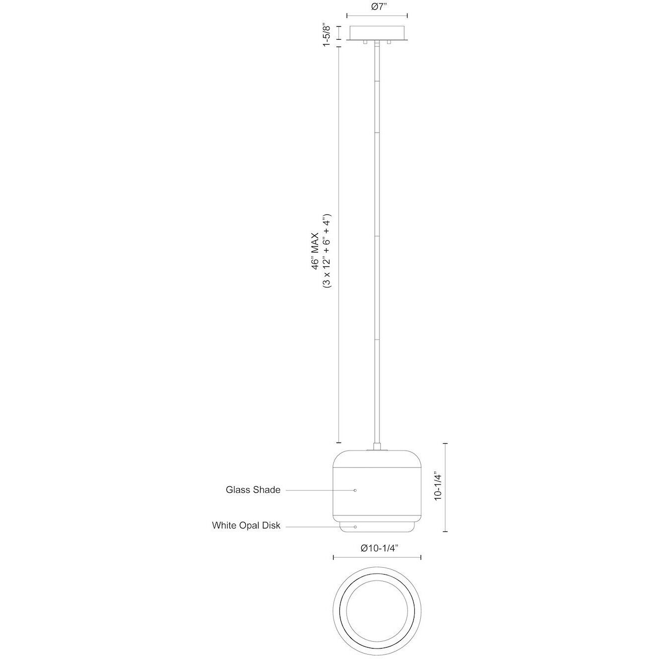 Enkel Pendant Ceiling Light in Brushed Nickel, Smoked Glass