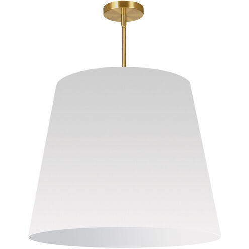 Oversized Drum 1 Light 26 inch Aged Brass Pendant Ceiling Light in White, Large