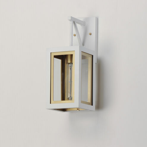 Neoclass 1 Light 16 inch White/Gold Outdoor Wall Mount