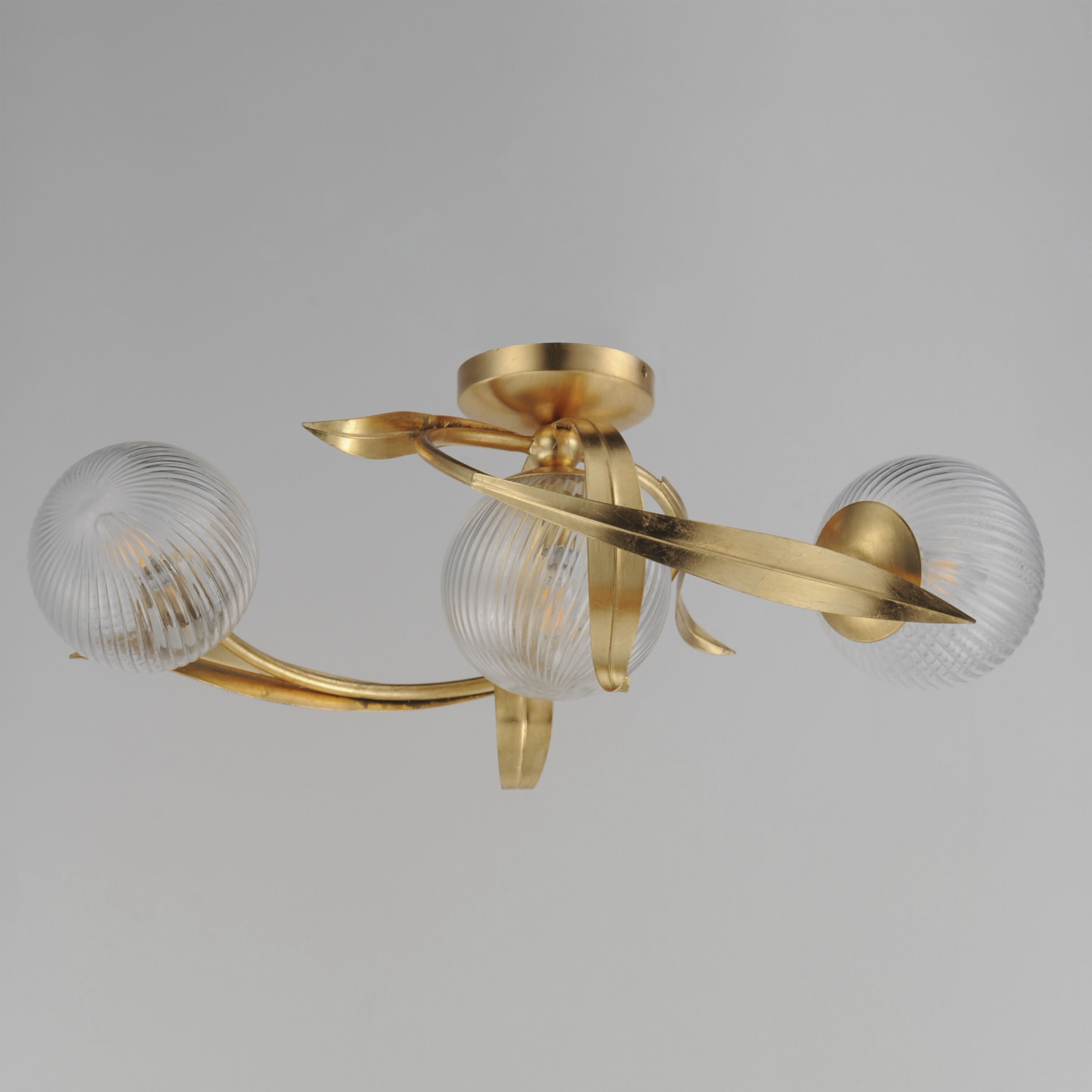 Firenze 3 Light 21.5 inch Gold Leaf Flush Mount Ceiling Light