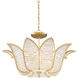 Bebe 3 Light 27 inch Contemporary Gold Leaf/Clear Chandelier Ceiling Light