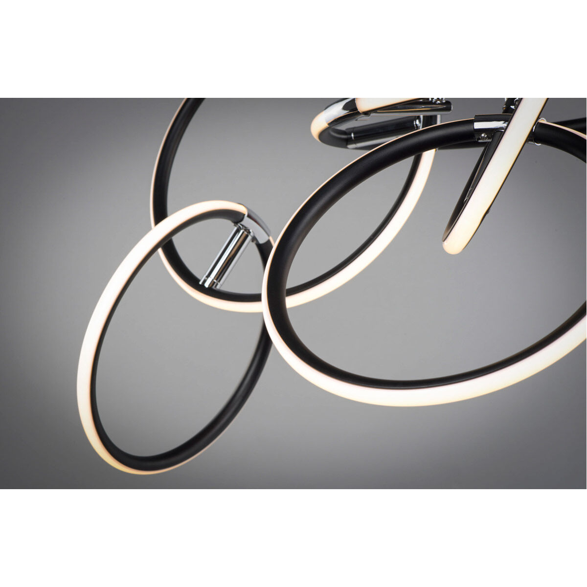 Ringer LED 25 inch Black and Polished Chrome Flush Mount Ceiling Light