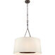 Dauphine 6 Light 28 inch Aged Iron Hanging Shade Ceiling Light, Large