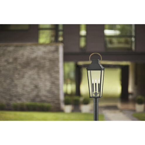 Dawson LED 30 inch Black with Burnished Bronze Outdoor Post Mount Lantern