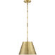 Alden 1 Light 12 inch Warm Brass Pendant Ceiling Light, Essentials