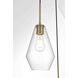 Gene 3 Light 17 inch Satin Gold Pendant Ceiling Light