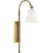 Rutland 11.5 inch 60 watt Warm Brass Adjustable Wall Sconce Wall Light, Essentials